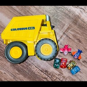 Disney Pixar Colossus XXL Car Chomping Dump Truck with 6 Mini Micro Drifters!